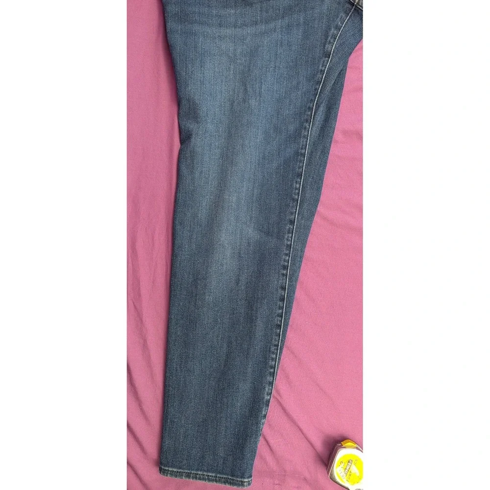 BONOBOS Jean 38x29 Blue Slim Fit Dark Wash Denim Straight Leg Whisker Fade